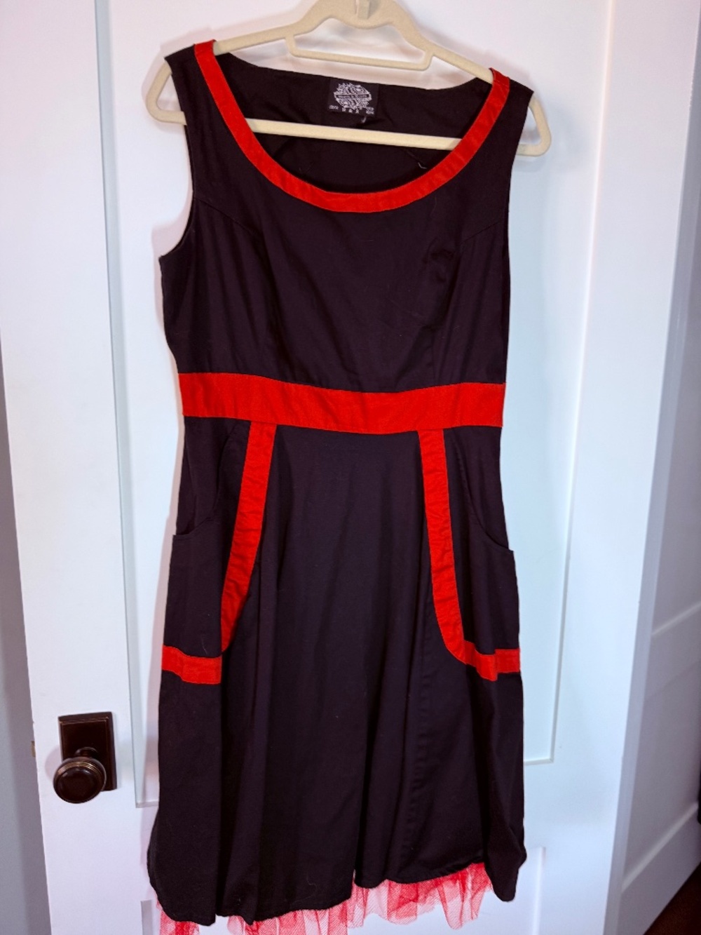 Hearts & Roses London Black Red Retro Costume Dress Size 14